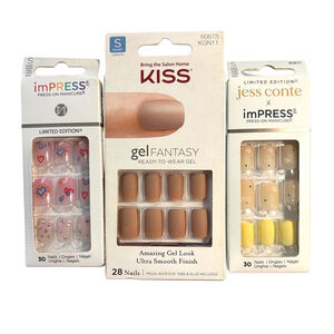 NEW Kiss & imPRESS Press On Nails, Bundle of 3 (Short Length)